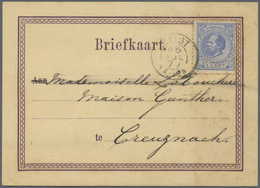 GA Niederlande - Ganzsachen: 1877, Two Stationery Card Forerunners (cards Toned) With Violet Border In Different - Entiers Postaux