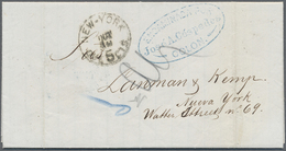 Br Kolumbien - Stempel: 1875 (July 15), Entire Letter Sent From Bucaramanga To New York With Two Blue Oval Forwarded Can - Colombie