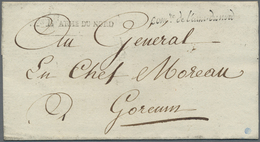 Br Niederlande - Französische Armeepost: 1796, "D.ON. B ARM.S DU NORD", Straight Line In Black On Folded Cover Wi - ...-1850 Prephilately