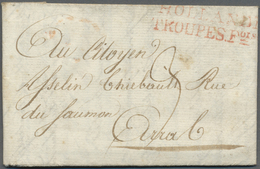 Br Niederlande - Französische Armeepost: 1801, "HOLLANDE TROUPES F.OISES", Double Line In Red On Folded Letter Wi - ...-1850 Prephilately