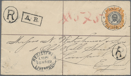 GA Liberia: 1863. Registered And Advice Of Receipt Postal Stationery Envelope (vertical Fold) Cancelled By Grand Bassa D - Liberia