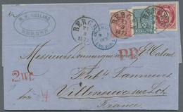 Br Norwegen: 1872. Envelope Addressed To France Bearing Yvert 14, 4s Blue, Yvert 15, 8s Rose And Yvert 18, 3s Car - Unused Stamps