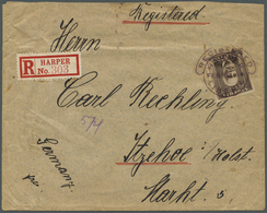 Br Liberia: 1914. Registered Envelope (creased) Addressed To Germany Bearing Yvert 104, 30c Sepia Tied By Hooded Registe - Liberia