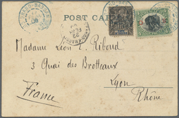 Br Liberia - Dienstmarken: 1906. Picture Post Card Of 'Monrovia Town' Addressed To France Bearing Liberia 'Official Serv - Liberia