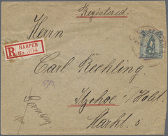Br Liberia - Dienstmarken: 1914. Registered Envelope Addressed To Germany Bearing Yvert 45, 15c Grey Tied By Hooded Regi - Liberia