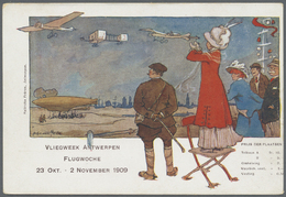 Ansichtskarten: Motive / Thematics: FLUG, Vliegweek Antwerpen Flugwoche 1909, Ungebraucht, Der Rand - Other & Unclassified