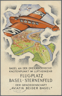 Ansichtskarten: Motive / Thematics: FLUG, "Flugplatz Basel-Sternfeld", Grosses Flugmeeting 1925, Pos - Other & Unclassified