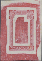 (*) Madagaskar: 1936/40, General Gallieni, Single Die Proof In Red, Coloured Centre/margin And Blank Value Field. Very R - Madagascar (1960-...)