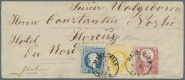 Br Österreich: 1867: 10 Kr. Dunkelblau Und 2 Kr. Gelb, Beide Grober Druck, Und Ungarn Freimarken-Ausgabe 1867, 5 - Neufs