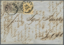 Br Österreich: 1850, Brief Mit Dreifarbenfrankatur 1 Kr. Orangeocker, 2 Kr. Schwarz Und 6 Kr. Kastanienbraun, All - Nuovi