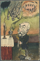 Ansichtskarten: Motive / Thematics: KRAMPUS, Handgemalte Französische Karikatur Um 1900, Sign.. A. M - Andere & Zonder Classificatie