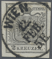 O Österreich: 1850, 2 Kreuzer, Handpapier, Type Ia, Gute Farbe Silbergrau, Allseits Voll- Bis Breitrandig Mit Na - Unused Stamps