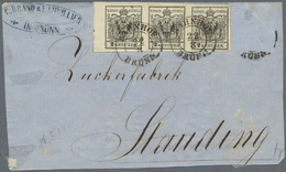 Br/Brrst Österreich: 1850, 2 Kr. Schwarz, Maschinenpapier In Type IIIb, Allseits Voll- Bis Breitrandiger, Waagerechter - Neufs