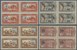 ** Marokko: 1938, Children's Relief, 2c. To 10f., Complete Set Of Eight Values As Blocks Of Four, Unmounted Mint. Maury  - Morocco (1956-...)