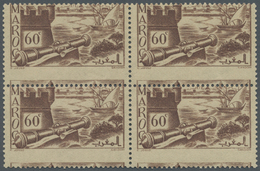 ** Marokko: 1940, 60c. Brown "Remparts De Sale", Misperforated Block Of Four, Therefore Appearance As "imperf. At Base", - Marocco (1956-...)