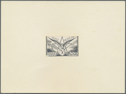 (*) Marokko: 1945, 50fr. Airmail, Non Adopted Design, Imperf. Proof In Black, Presented On Cardboard Sized 14:10,4 Cm. M - Morocco (1956-...)