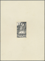 (*) Marokko: 1945, 50fr. Airmail, Non Adopted Design, Imperf. Proof In Black, Presented On Cardboard Sized 10,4:14 Cm. M - Morocco (1956-...)