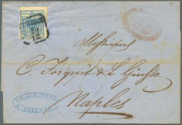 Br Österreich: 1850 Österreich 9 Kr. Blau, Type III, Maschinenpapier, Tadellos Auf Teilfranko-Briefhülle Mit Ra3 - Unused Stamps