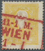 O Österreich: 1858, 2 Kr Gelb, Type I, Mit Rotem Teilstempel Von Wien, Pracht, Signiert Ferchenbauer. Mi.850€ - Neufs