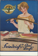 Ansichtskarten: Motive / Thematics: NAHRUNG/FISCHE: 4 Karten Ca. 1925/1930, "Geräucherte Sprotten No - Autres & Non Classés