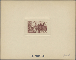 (*) Marokko: 1947/1948, 10fr. Fes, Group Of Seven Epreuve In Differing Colours (partly Some Striated Toning). Maury Refe - Morocco (1956-...)