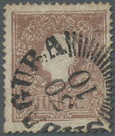 O Österreich: 1858, 10 Kreuzer Mit Strahlenstempel SADAGURA Entwertet (Müller Nr. 2427c/700 Pkte.), Rücks. Gummi - Neufs