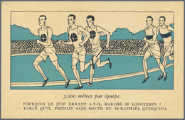 Ansichtskarten: Motive / Thematics: SPORT / OLYMPIA, 1924 Paris, Künstlerzeichnung 3000 M Lauf, Unge - Andere & Zonder Classificatie
