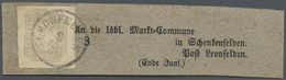 Br Österreich: 1863, 1,05 Kr. Zeitungsmarke Graubraun, Allseits Breitrandig Mit EKr. "LEONFELDEN 8.10." Auf Kompl - Neufs