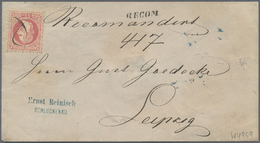 Br Österreich: 1867, 5 Kr. Rot Handschriftlich Entwertet Auf Recom-Briefkuvert Mit Rs. Frankatur 10 Kr. Ab Schluc - Neufs