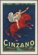 Ansichtskarten: Motive / Thematics: WERBUNG / REKLAME, Plakative Werbekarte "CINZANO VERMOUTH" Sign. - Other & Unclassified