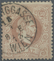 O Österreich: 1867, 50 Kr. 'Grober Druck' In Der Seltenen Farbe BRÄUNLICHROSA Mit Sauberen Teilstempel '....rgga - Neufs