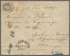 Br Österreich: 1871. Gesiegelter, Eingeschriebener Brief An 'Prince Charles De Lussinge, Chateau Chermont', Frank - Unused Stamps