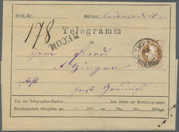 Br Österreich: 1875: EINGESCHRIEBENES TELEGRAMM Zwischen Prag Und Zwettel, Frankiert Mit 'Franz Josef' 15 Kr., üb - Unused Stamps