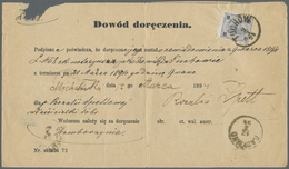 Br Österreich: 1890, 10 Kr. Franz Joseph Mit Stempel "TUCHOW 9.3.94" Auf Polnischen Formular "Dowód Doreczenia" N - Unused Stamps