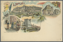 Ansichtskarten: Alle Welt: SAN MARINO, Kolorierte Lithographie Um 1900, Ungebraucht Und In Sehr Gute - Zonder Classificatie