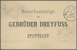 Ansichtskarten: Baden-Württemberg: STUTTGART, Zwei Besuchsanzeigen Der Firmen Gebrüder Dreyfuss Von - Altri & Non Classificati