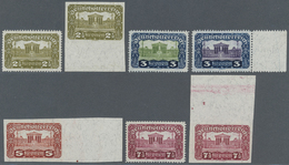 (*) Österreich: 1919, Parlamentsgebäude, 2½, 3 Und 7½ Kronen (je 2) Sowie 5 Kronen, Insgesamt 7 Verschiedene Gezäh - Unused Stamps