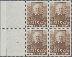 ** Österreich: 1931, 10 Groschen Bis 1 Schilling 'Österreichische Dichter', Postfrische 4er-Blockserie Vom Linken - Unused Stamps