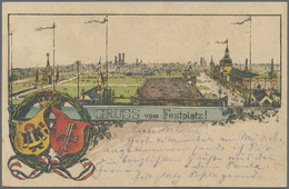 Ansichtskarten: Bayern: 1889, MÜNCHEN II.T.F.SST (BoNr. 2 Zum 7. Dt. Turnfest) Auf Frankiertem Color - Altri & Non Classificati