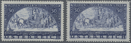 ** Österreich: 1933, 50 Gr. WIPA Mit Beiden Papieren (normal Und Faserpapier), Gut Gezähnt Und Einwandfrei Postfr - Unused Stamps
