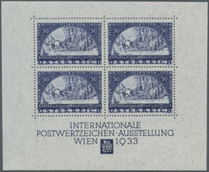 ** Österreich: 1933, WIPA Luxus-Block, Postfrisch Mit Den üblichen 3 Haftspuren Im Oberrand (A.N.K. €4.400,-). - Nuovi