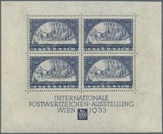 ** Österreich: 1933, WIPA-Block, Tadellos Postfrisch Mit Den üblichen Haftspuren Im Oberrand, Im Rand Etwas Gelbf - Unused Stamps