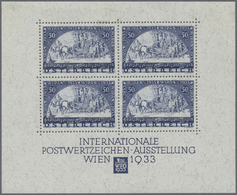 ** Österreich: 1933, WIPA-Block Postfrisch (oben Winz. Tönung Und übliche Drei Klebespuren, Lt. Michel Postfrisch - Unused Stamps