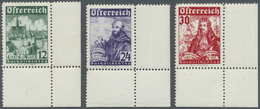 ** Österreich: 1933, 12+12 - 64+64 Katholikentag Kompl. Aus Der Rechten Unteren Bogenecke Postfrisch, Fotobefund - Unused Stamps