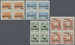 ** Österreich: 1933, Postfrische Luxusserie "Winterhilfswerk" Je Im 4er-Block, (A.N.K. 440.- Euro) - Unused Stamps