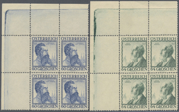 ** Österreich: 1934, "Berühmte österreichische Baumeister" Sechs 4er Blocks, Ungefaltete Luxusstücke Vom Linken O - Unused Stamps