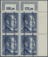** Österreich: 1945, 5 RM. Perfekter Ungefalteter Luxus Eckrand 4er-Block, Ohne Ränder Makellos ++ Auf Feld 4 Pl. - Unused Stamps
