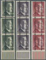 ** Österreich: 1945, Marken Mit Senkrechtem Aufdruck Österreich, Luxus-3er-Streifen Satz 1. Paar Und Einzelwert D - Unused Stamps