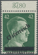 ** Österreich: 1945, NICHT VERAUSGABTE 42 Pf Smaragdgrün I. Wiener Aushilfsausgabe Mit Teilweisem Probedruck Der - Unused Stamps