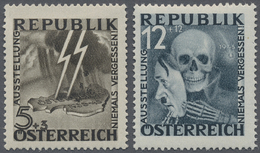 * Österreich: 1946, 5g. Und 12g. Blitze/Maske, Beide Nicht Verausgabte Werte Der Serie "Niemals Vergessen", Mi. - Unused Stamps